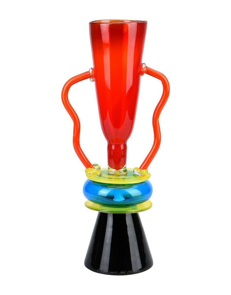 ETTORE SOTTSASS sirio MEMPHIS MILANO Glass Art Vase - NEW