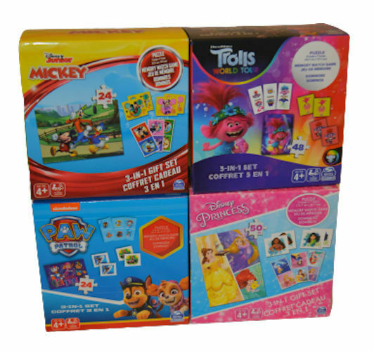 Childs Set x 4 -  3 in 1 Set: Puzzle Memory Match Game Dominoes NIB