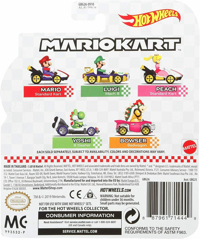 Hot Wheels GBG26 Mario Kart 1:64 Die-Cast Mario with Standard Kart Vehicle NIB
