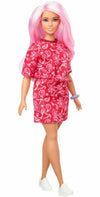 Barbie Fashionistas Doll With Long Pink Hair Wearing Red Paisley Top & Skirt NIB