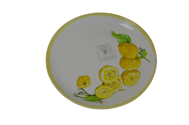 CERAMISIA Limoni Lemon Stoneware Buffet Plate 9.25" Made In ITALY Set x 4 NEW